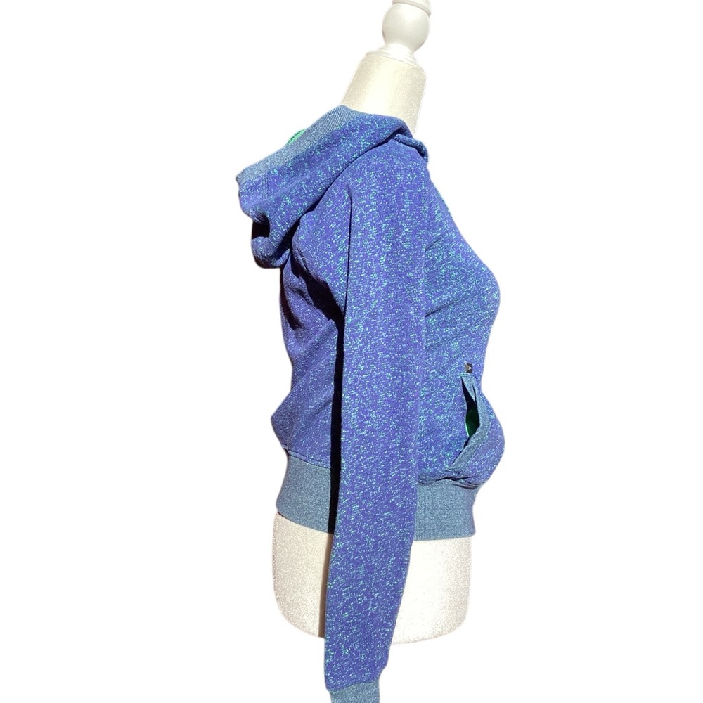 Blue Hurley Zip-Up Hoodie marbled blue and green - Picture 5 of 8
